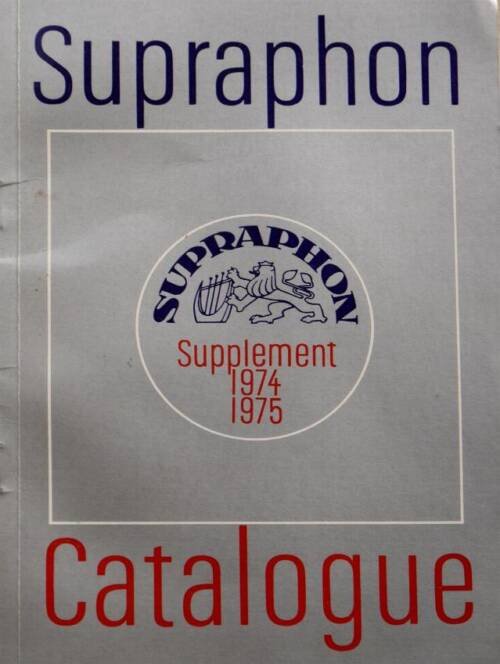Supraphon Catalogue Supplement 1974 1975