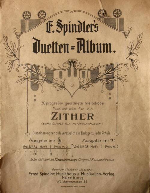 E. Spindlers Duetten-Album für Zither Heft I