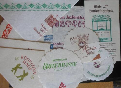 Set mit Servietten, Untersetzer und Bierglasfänger aus Dresden