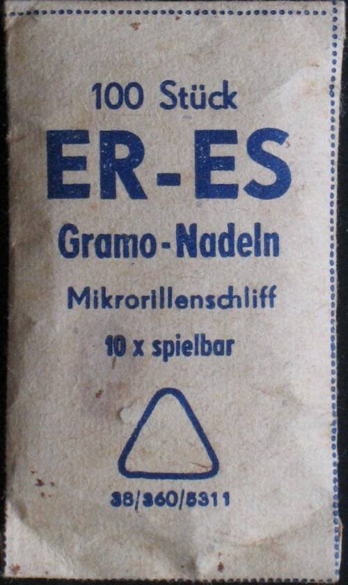 ER-ES Gramo-Nadeln Mikrorillenschliff(DDR), 10x spielbar, mit Nadeln, ungeöffnet
