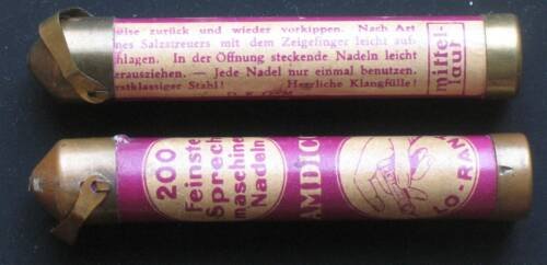 AMDICO, 200 feinste Sprechmaschinen-Nadeln "Lo-Rant" mittellaut, mit Nadeln